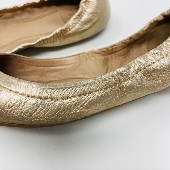TORY BURCH Melinda Pebbled Leather Ballet Flats - Picture 8 of 9